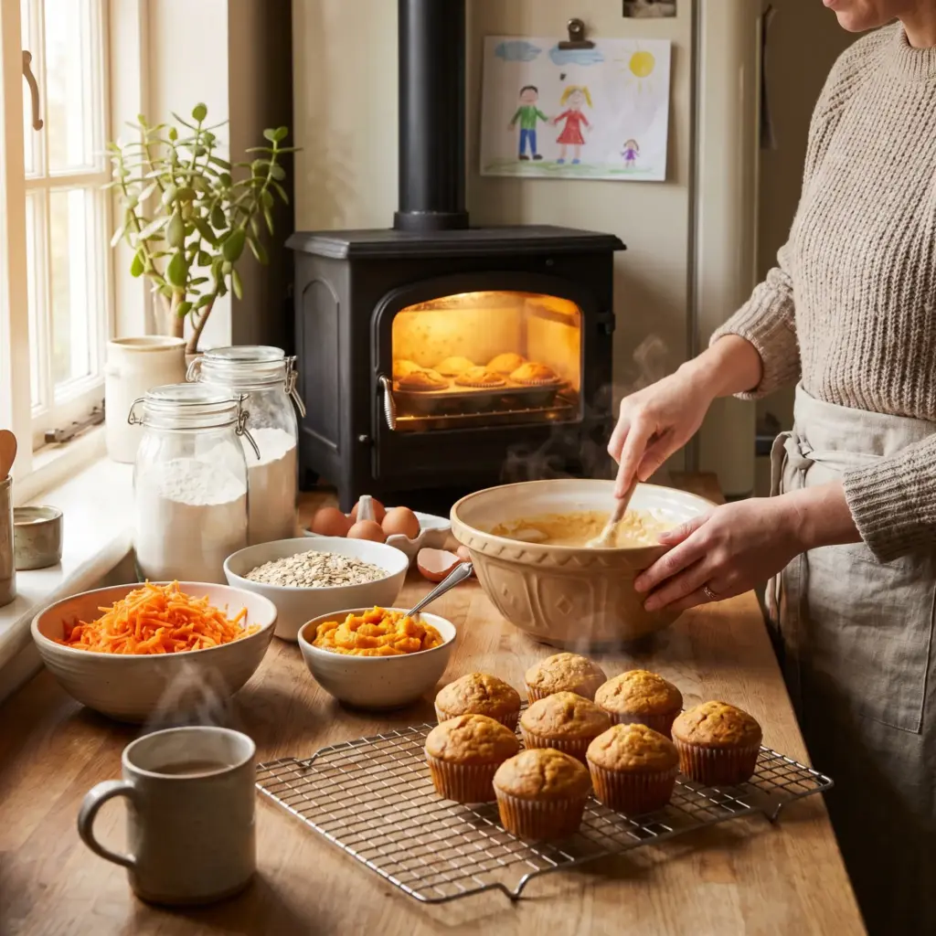 Baking- Healthy-Carrot -and -Pumpkin- Muffins