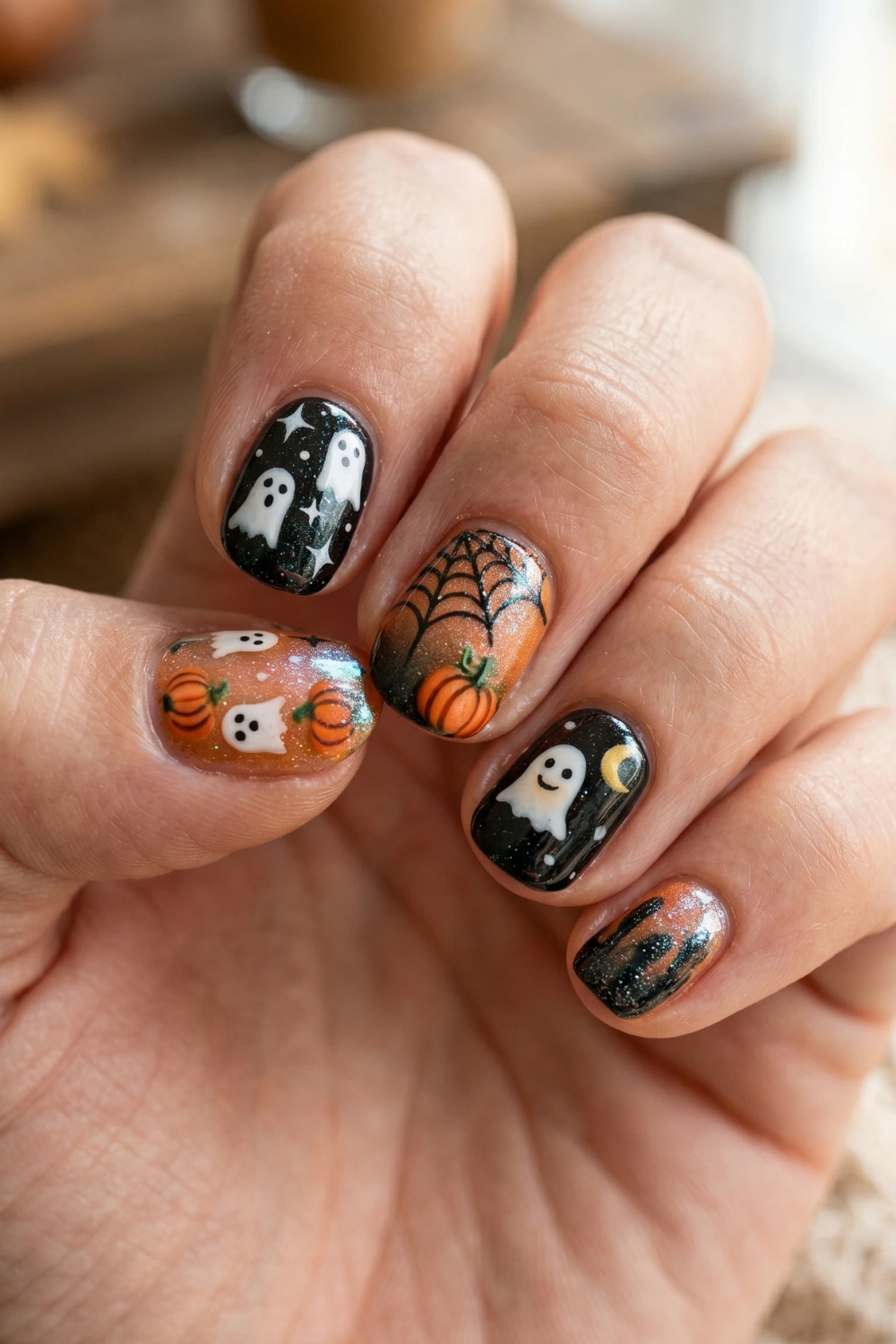 Short Spooky Claws for Easy Halloween Nail Designs